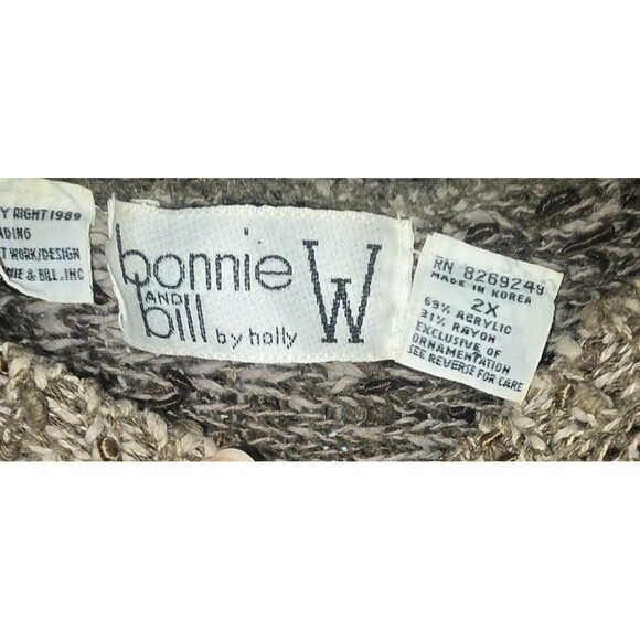 Vintage 1989 Bonnie & Bill by Holly Sweater 2X Art-to-Wear Statement... - Picture 3 of 16